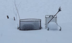 Snow over the seats